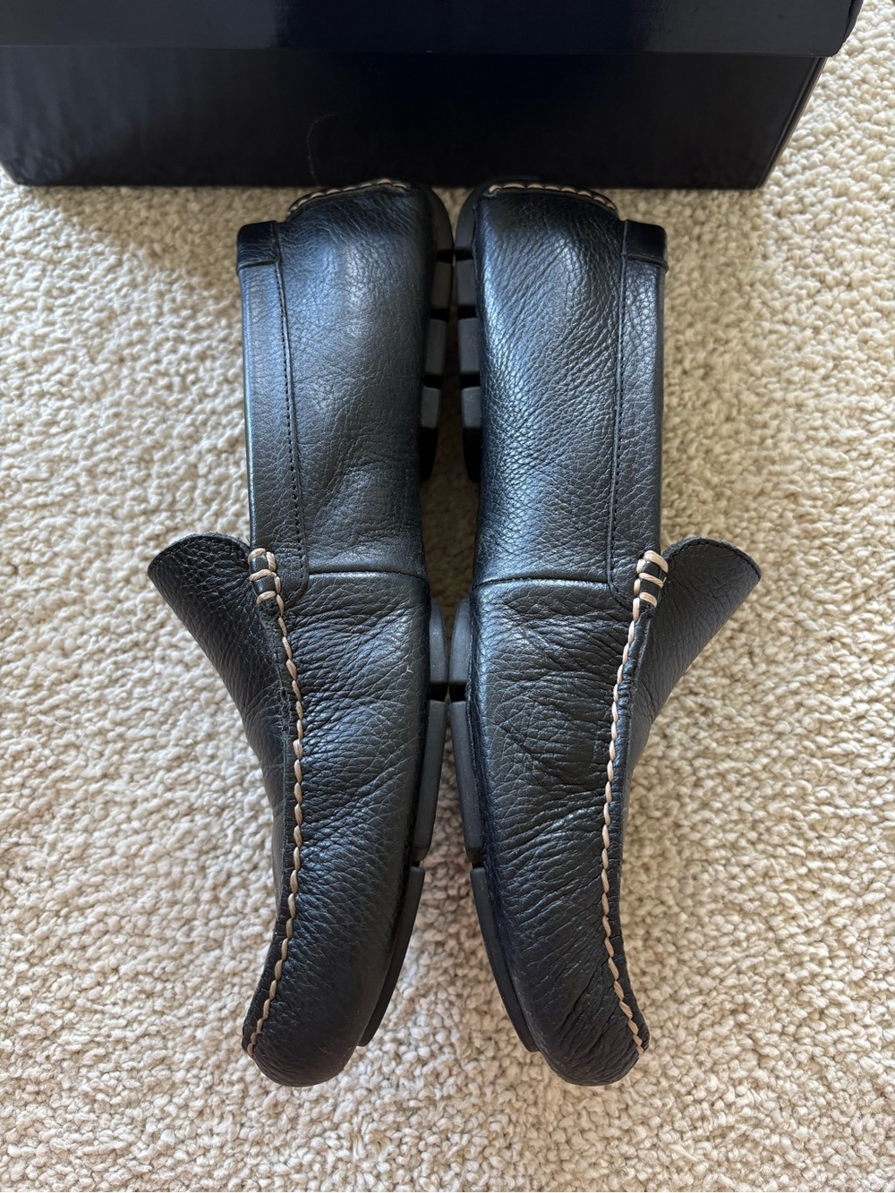 Polo by Ralph Lauren Men's Terence black grain leather loafers - Picture 3 of 8